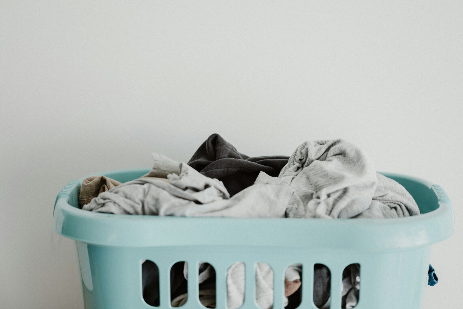 Neatly folded laundry ready for pickup